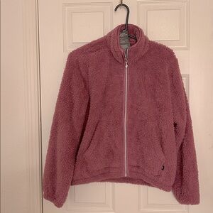 Skechers Plush Zip-Up Fleece Jacket in Mauve